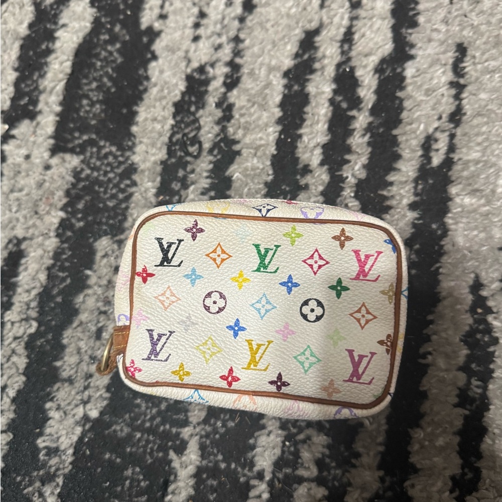 Louis Vuitton Multicolor Monogram White Canvas Pouch